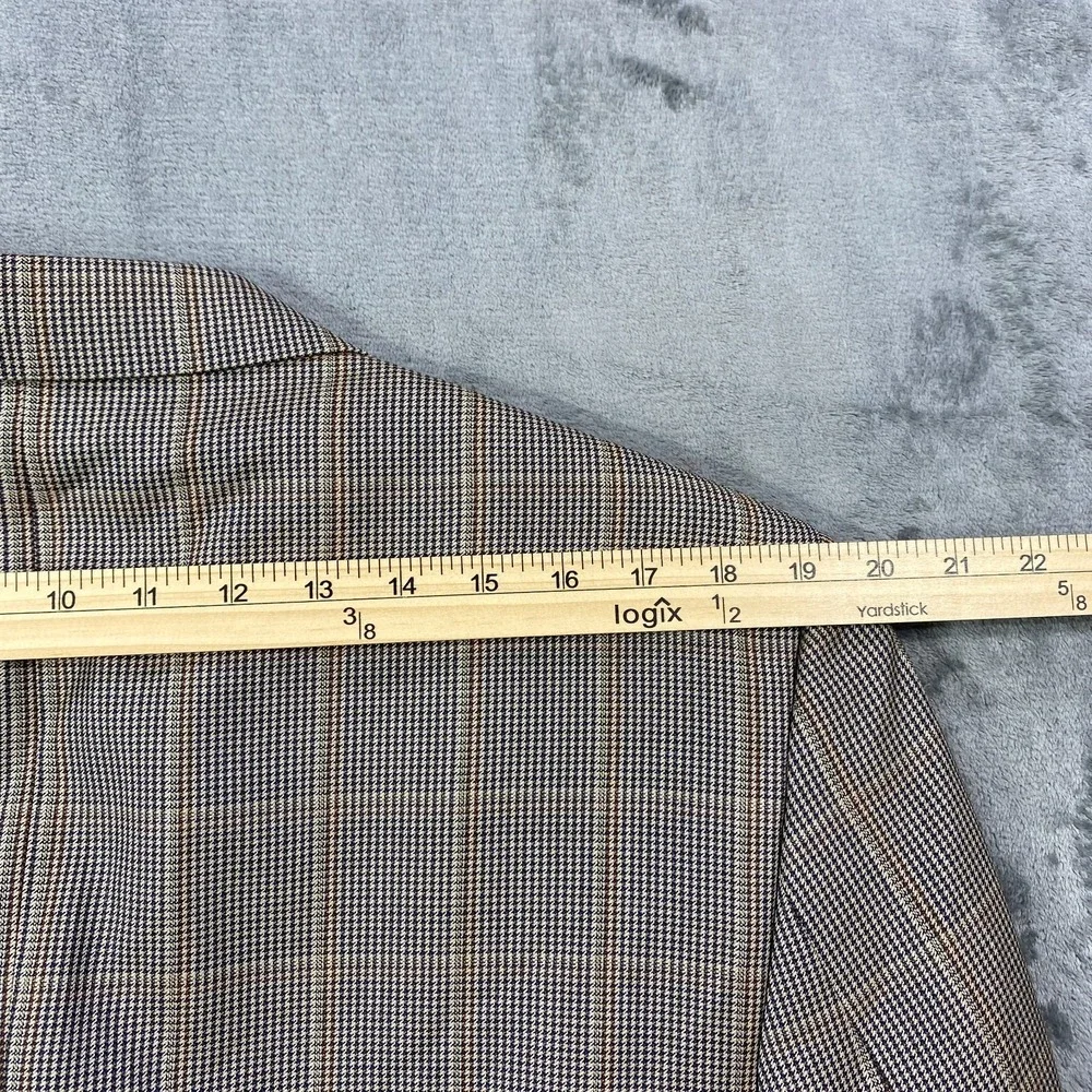 Daniel Cremieux Blazer Mens 44R 3 Button Wool Suit Jacket Windowpane Houndstooth